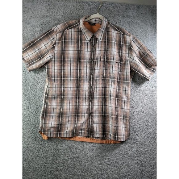 Royal Robbins Other - Royal Robbins Shirt Mens XL Button Up Short Sleeve Plaid Poly Modal Contemporary